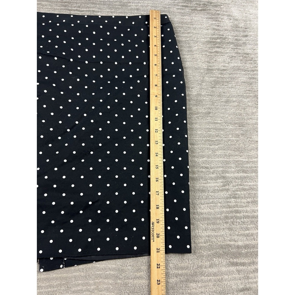 Liz Claiborne Skirt Womens 14 Black Polka Dot Lined‎ Cotton Blend Knee Length - Picture 6 of 12